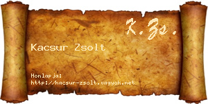 Kacsur Zsolt névjegykártya